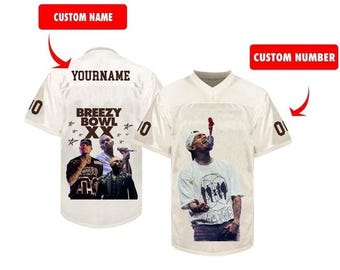 Personalized Chris Brown Football Jersey, Chris Brown Breezy Bowl XX 2025 Jersey, Custom R&B Concert Merch, Unisex Fan Shirt