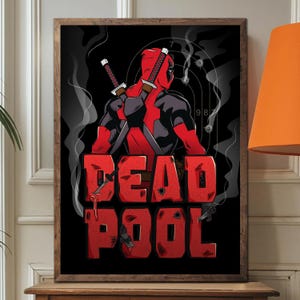 Póster sin marco de Deadpool: Mercenary Mayhem Unleashed, decoración de pared de Marvel, impresión de cómic, decoración de superhéroes para el hogar, regalo único para el hombre. imagen 3