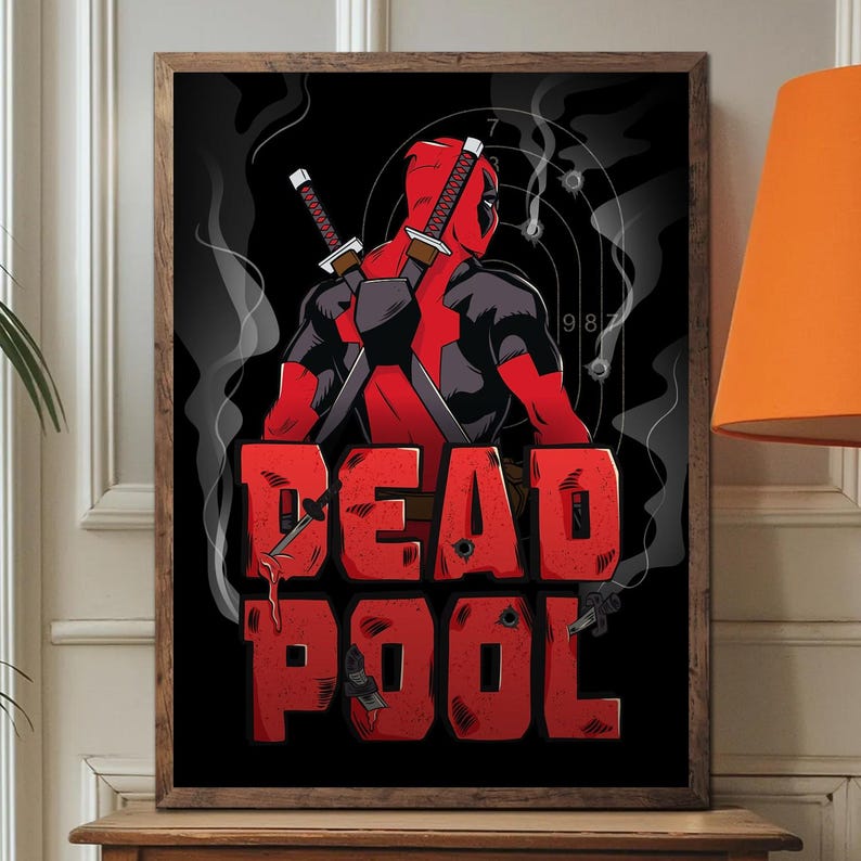 Póster sin marco de Deadpool: Mercenary Mayhem Unleashed, decoración de pared de Marvel, impresión de cómic, decoración de superhéroes para el hogar, regalo único para el hombre. imagen 3