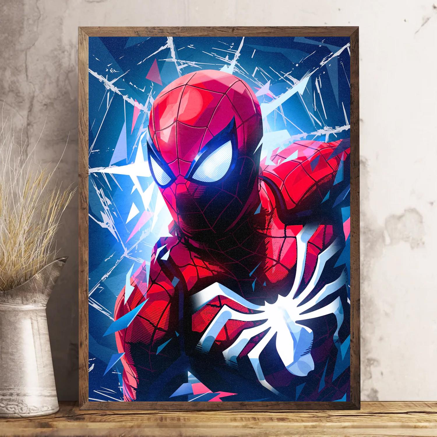 Spider-man: Shattered Velocity Poster Unframed, Dynamic Marvel