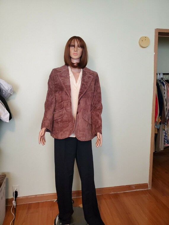 Vintage Suede Leather Jacket Blazer ANNE KLEIN 197