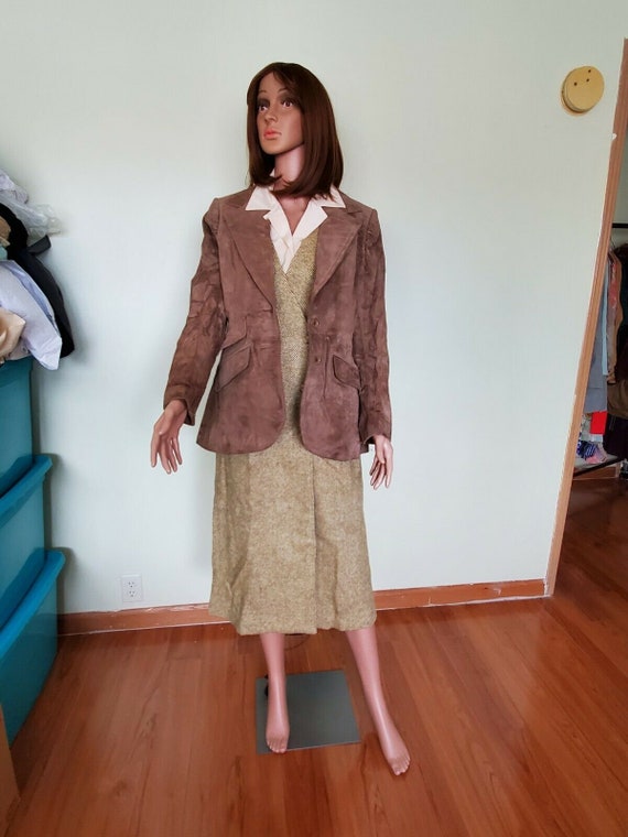 Vintage Suede Leather Jacket Blazer ANNE KLEIN 197