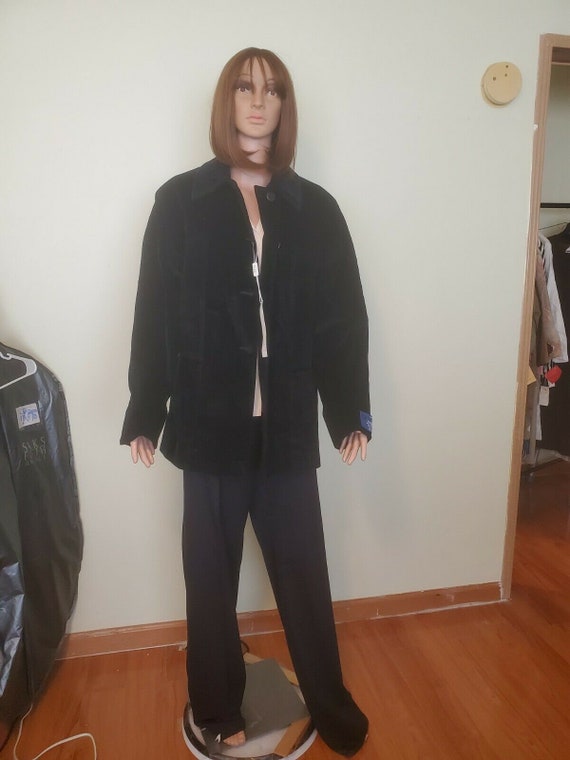 Vintage Bill Blass Navy corduroy coat jacket. sz 1