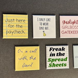 Cubicle Decor, Funny Sarcastic Office Magnets, Small Office Decor, Decorative Magnets, Fun Fridge Magnets