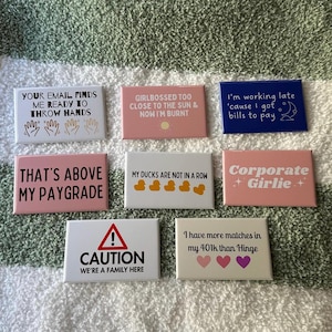 Cubicle Decor, Funny Sarcastic Office Magnets, Witty Work Magnets, Office Decor, Fun Fridge Magnets