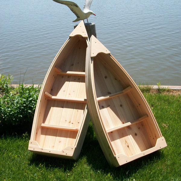 4 foot Nautical wooden outdoor landscape all cedar boat garden box planter lawn or yard ornament decoration or wedding raw bar