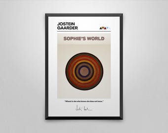 Sophie's World Book Cover Art Print: Jostein Gaarder Minimalist Poster