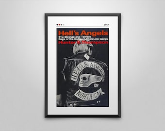 Hell's Angels Book Cover Poster | Hunter S. Thompson | Minimalist Book Poster | Custom Book Poster | Wall Art Print | Home Decor