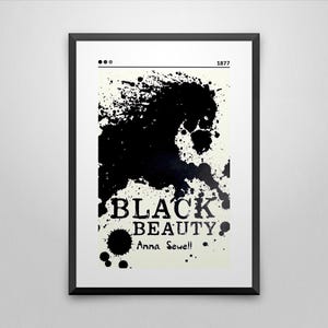 Black Beauty Book Cover Poster | Anna Sewell | Minimalist Book Poster | Custom Book Poster | Wall Art Print | Home Decor