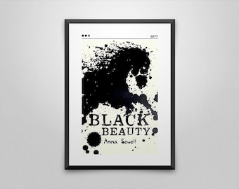 Black Beauty Book Cover Poster | Anna Sewell | Minimalist Book Poster | Custom Book Poster | Wall Art Print | Home Decor