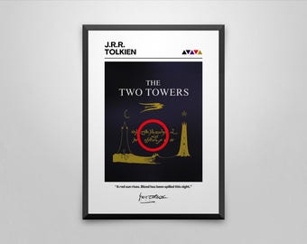 The Two Towers Poster: J.R.R. Tolkien Book Cover Art Print