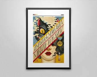 The Master & Margarita Book Cover Poster | Mikhail Bulgakov | Minimalist Book Poster | Custom Book Poster | Wall Art Print | Home Decor