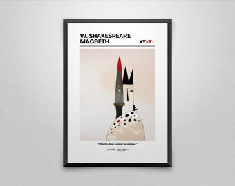 Macbeth Book Cover Poster| William Shakespeare | Minimalist Book Poster | Custom Book Poster | Wall Art Print | Home Decor
