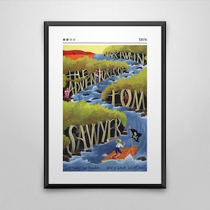 The Adventures Of Tom Sawyer Book Cover Poster | Mark Twain | Minimalist Book Poster | Custom Book Poster | Wall Art Print | Home Decor