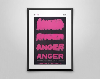 Anger Book Cover Poster: Barbara H. Rosenwein Print
