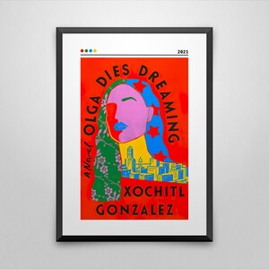 Olga Dies Dreaming Buch Cover Poster | Xochitl Gonzalez | Minimalistisches Buch-Plakat | Personalisiertes Buch-Poster | Wand Kunst Druck | Wohndekor