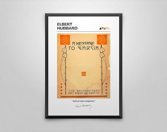 A Message to Garcia Book Cover Poster | Elbert Hubbard | Minimalist Book Poster | Custom Book Poster | Wall Art Print | Home Decor