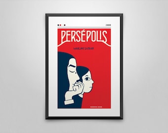 Persepolis Book Cover Poster | Marjane Satrapi | Minimalist Book Poster | Custom Book Poster | Wall Art Print | Home Decor