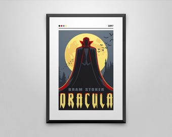 Dracula Book Cover Art Print: Bram Stoker Minimalist Poster