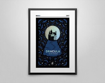 Dracula Book Cover Poster | Bram Stoker | Minimalist Book Poster | Custom Book Poster | Wall Art Print | Home Decor