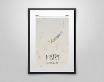 Misery Book Cover Poster | Stephen King | Minimalist Book Poster | Custom Book Poster | Wall Art Print | Home Decor