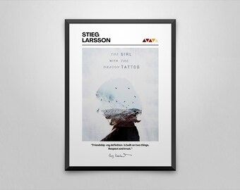 The Girl With The Dragon Tattoo Book Cover Poster| Stieg Larsson | Minimalist Book Poster | Custom Book Poster | Wall Art Print | Home Decor
