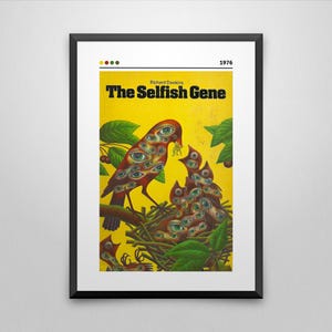 Póster de portada del libro "El gen egoísta" / Richard Dawkins / Póster minimalista / Póster personalizado / Impresión de arte mural / Decoración del hogar