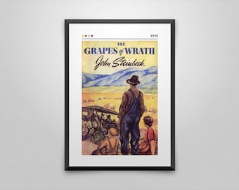 The Grapes of Wrath Poster: John Steinbeck Book Cover Art Print