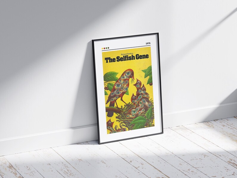 The Selfish Gene Book Cover Art Print: Richard Dawkins Poster - Etsy