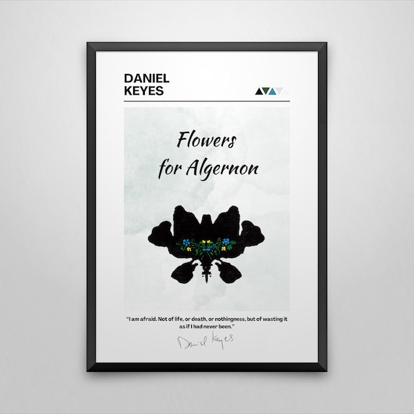 Flowers for Algernon Book Cover Art Print: Minimalist Home Decor