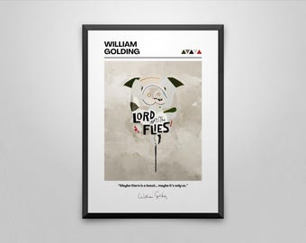 Lord Of The Flies Book Cover Poster| William Golding | Minimalist Book Poster | Custom Book Poster | Wall Art Print | Home Decor