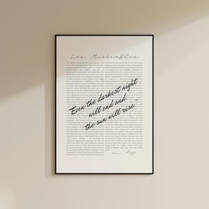 Les Misérables Book Quote Poster | Victor Hugo | Minimalist Book Poster | Book Lover Gift | Wall Art Print | Home Decor
