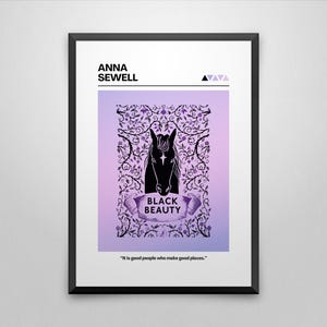 Black Beauty Book Cover Poster | Anna Sewell | Minimalist Book Poster | Custom Book Poster | Wall Art Print | Home Decor