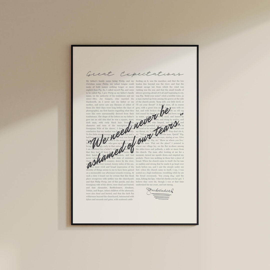 Expectations Print | Charles Dickens Quote Poster - Etsy