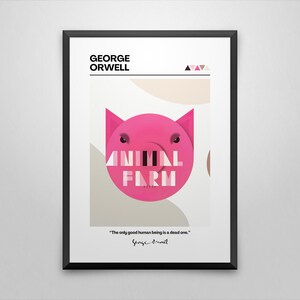 Animal Farm Book Cover Poster | George Orwell | Minimalist Book Poster | Custom Book Poster | Wall Art Print | Home Decor