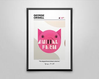Animal Farm Book Cover Poster | George Orwell | Minimalist Book Poster | Custom Book Poster | Wall Art Print | Home Decor