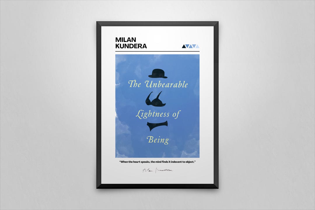 The Unbearable Lightness of Being Book Cover Poster | Milan Kundera ...