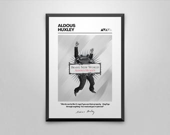 Brave New World Book Cover Art Print: Aldous Huxley Poster