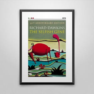 The Selfish Gene Book Cover Poster | Richard Dawkins | Minimalist Book Poster | Custom Book Poster | Wall Art Print | Home Decor
