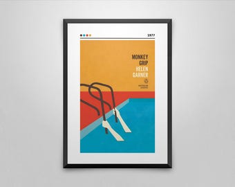 Monkey Grip Book Cover Poster: Helen Garner Minimalist Print