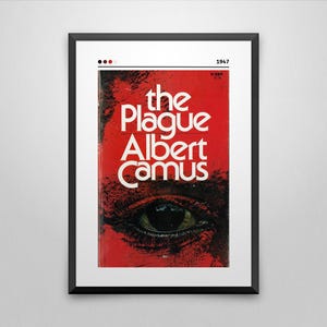 Impresión artística de portada del libro La Peste: Póster minimalista de Albert Camus