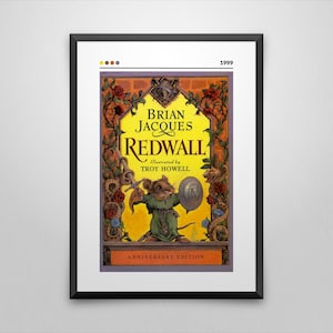 Póster de portada de libro de Redwall / Brian Jacques / Póster minimalista / Póster personalizado / Impresión de arte mural / Decoración del hogar