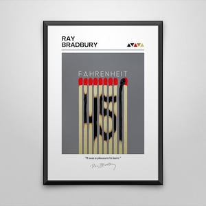 Fahrenheit 451 Book Cover Art Print: Ray Bradbury Minimalist Poster