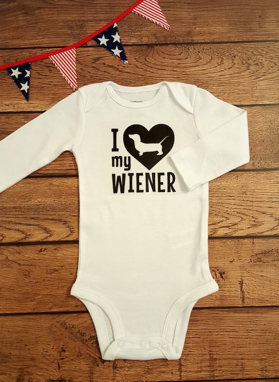 I Love My Weiner Dog Babys Boys /& Girls Short Sleeve Romper Bodysuit Outfits and Tshirt