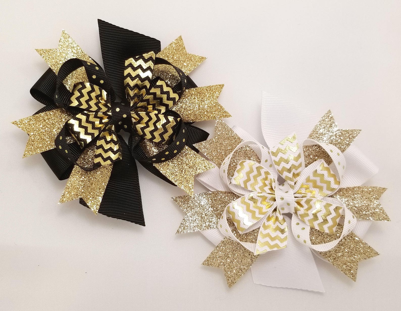 Gold Glitter Hair Bow Babys first New Years Eve Bow 4 inch Etsy