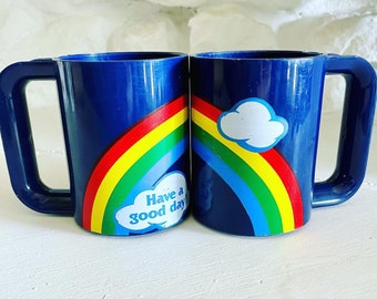 Mugs - Vintage, Rainbow 1970s Ingrid of Chicago Cups, Set of 2