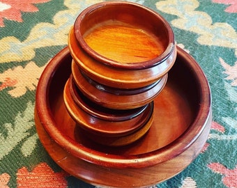 Bowls - Vintage Set of 5 Wood Bowls