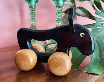 Massage Roller - Vintage Wooden Moose Toy