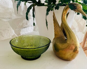 Bowl - Vintage FTD, Avocado Green Footed Bowl