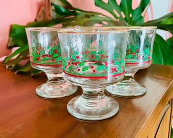 Glasses - Vintage Holiday Swirl Glasses, set of 4, Libbey